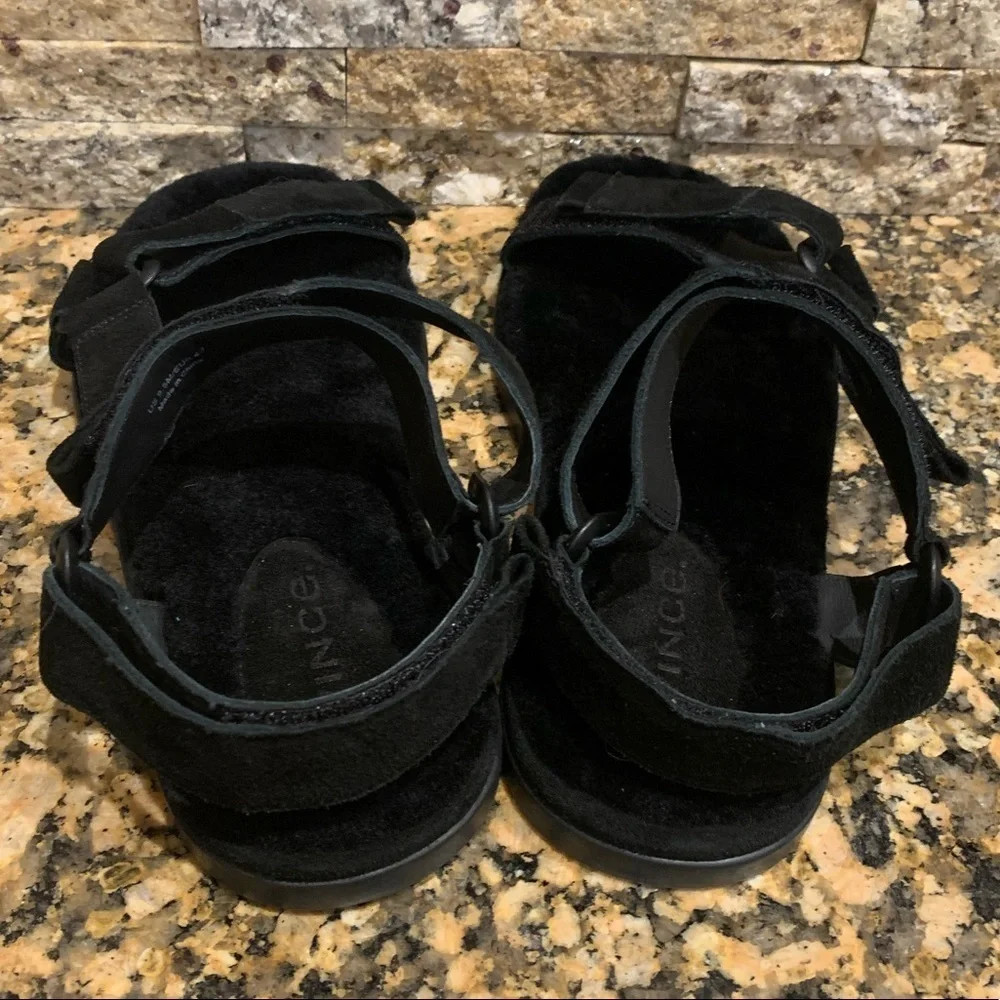 VINCE Vince Men's Destin Suede & Shearling Sandals - Black